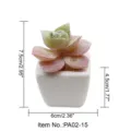 Mini kunstmatige vetplant in een witte vierkante keramische pot tafeldecoratie - Kleine vierkante pot + Geklokte Da Hejin Rood