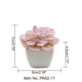 Mini witte vierkante kunstmatige vetplant in pot voor bureau decoratie en foto rekwisieten. - Kleine vierkante pot + Geklokte middelmatige lotuspalm paars