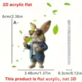 2D ακρυλικό μπρελόκ λαγός κρεμαστό κομψό ζωικό σχέδιο σακίδιο καθρέφτης αυτοκινήτου - Στυλ Κοστούμι