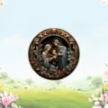 Easter round acrylic pendant keychain religious holy family decorative gift hanging ornament - Style 2