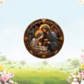 Acrylic Easter round pendant keychain creative religious decoration gift flat design - Style 3