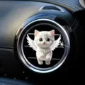 Carino angelo gatto auto bocchetta aria clip acrilico piatto ornamento aromaterapia - Gatto Angelo