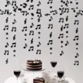 Ghirlanda sospesa per feste con note musicali per compleanno e tema di musica rock. - Ghirlanda di Note Musicali / Lunghezza 3m / Nero
