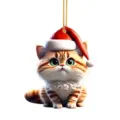 Cute Christmas cat acrylic hanging ornament holiday tree decoration gift cute cat pendant - Style 5