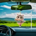 lindo gato adorno colgante de espejo retrovisor de coche acrílico plano vista detallada - Estilo 5 (Gato de Dibujos Animados)
