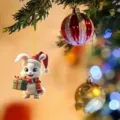 Lindo adorno colgante de conejo de Navidad, diseño plano de acrílico para árbol y auto. - Estilo 7 (Conejo de Navidad)
