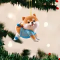 Lindo adorno colgante de árbol de navidad de yoga Shiba Inu colgante de espejo retrovisor - Estilo 10 (Shiba Inu de Yoga)