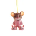 Lindo ratón colgante acrílico espejo retrovisor de coche regalo decoración árbol de navidad - Estilo 8 (Ratón en Pijama)