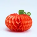 Decorazione sospesa a sfera a nido d'ape di zucca di carta arancione per feste di Halloween - Palla a Nido d'Ape di Zucca Rossa
