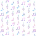 Ghirlanda di note musicali olografiche decorazione festa appendere tema musicale pastello - Ghirlanda di Note Musicali / 8 Pezzi/Pacchetto / Argento Olografico