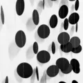 Halloween guirlande de cercles en papier noir bannière suspendue fête décoration - 2m / Guirlande Circulaire Noire