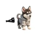 Lindo cachorro de husky clip de ventilación para auto adorno, sudadera gris decoración interior. - Husky