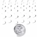 Decorazione sospesa a spirale in PVC argento per feste, festoni da soffitto e accessori. - Doppia Spirale Confezione da 6 / Argento