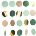 2M Colorful Round Paper Garland Wedding Birthday Party Hanging Decoration Main Image - Bean Green Circles