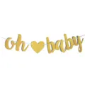 Stendardo Oh Baby glitter oro per decorazione festa baby shower e sfondo compleanno. - Stile Oh Baby