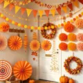 Set di decorazioni per feste di raccolto autunnale con ventagli ghirlande pompon da appendere - Set di Decorazioni per Feste di Raccolto