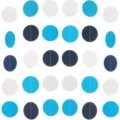 Blue navy white paper dot garland for wedding birthday party decoration hanging decor. - Dark Light Blue White Circles