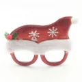 Occhiali cappello da Babbo Natale per festa con finitura rossa glitterata e bordo morbido. - Cappello natalizio