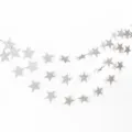 Ghirlanda di carta a stella argentata decorazione appesa per feste 7cm 4 metri di lunghezza. - 4 Metri / Stella d'Argento