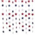 Red white blue star paper garland hanging party decoration 2m festive celebration banner - Red White Blue Stars