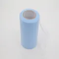 Light blue tulle fabric roll for party decoration, wedding table skirt and DIY craft projects. - Light Blue
