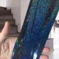 Holographic tinsel fringe curtain door decor for parties, weddings, shiny backdrop streamers. - Laser Black