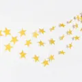 Ghirlanda di carta con stelle dorate decorazione sospesa per sfondo di festa 4m di lunghezza - 4 Metri / Stella d'Oro
