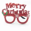 Natale rosso glitter occhiali da festa costume festivo accessori per cabina foto - Rosso con lettere inglesi