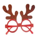 Christmas reindeer antler glasses festive party costume toy for kids adults red frame props - Brown Owl Eye