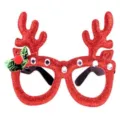 Christmas reindeer antler glasses festive glitter party costume accessory red fun - Red-rimmed Glasses