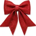 Grande fiocco di Natale rosso glitterato decorazione per albero festa natalizia chic - N. 6 12x15cm (Confezione da 2) / Rosso