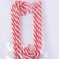 Bastoncini di zucchero in plastica rossa e bianca per decorare l'albero di Natale. - Confezione da 6 Pezzi / Bastone di Zucchero Rosso e Bianco