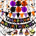 Set di decorazioni per feste di compleanno di Halloween con palline e bandierine. - Set per compleanno di Halloween