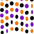 Halloween ghirlanda di carta rotonda bandiera appendere nero arancione viola festa - 4 Metri / Ghirlanda di Pezzi Tondi Nera Arancione e Viola
