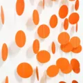 Halloween paper dot garland orange circular paper strings for party hanging decoration. - 4M Orange Dot Garland