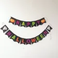 Halloween festa sospesa banner decorazione, colorato zucca fantasma lettere segno, festa - Grande striscione Happy Halloween