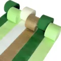 Set rotoli carta crespa verde, 6 rotoli di festoni assortiti per decorazioni e fai da te. - Set Verde Avocado