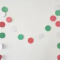 Ghirlanda di carta di Natale rosso verde bianco cerchi appesi bandiera festa decoro main - 2m / Ghirlanda Rotonda Rosso Verde Bianco