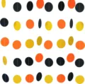 Guirlande en papier d'Halloween points ronds bannière noir orange or déco fête - 2m / Guirlande de Pièces Rondes Noire Orange et Or