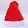 Classic red white plush Christmas hat festive holiday party costume accessory for kids adults. - One Size / Adult Short Plush Hat Style