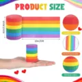 Image détaillée de rouleau de papier crêpon arc-en-ciel montrant largeur et longueur de 10m. - 6cm*10m / Rouleaux de papier crépon arc-en-ciel