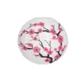 Gros plan détaillé de la lanterne en papier ronde de style traditionnel avec des fleurs. - 30cm / Rose