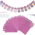 Baby 1st Birthday Photo Banner 12 Months Milestone Garland Pink Glitter Party Decor - Glitter Light Pink
