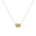 Gold-plated irregular wave pendant necklace detail shot, elegant geometric design. - Necklace / Gold