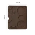 Verdickte Silikon Kaffeematte fuer Espressomaschine, rutschfeste Kuechen Matte 20x25cm - Tamponniermatte 25x20cm + Handtuch / Karamellbraun