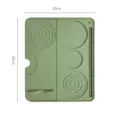 Silikon Kaffeetamper Matte Espressomaschine Pad rutschfest hitzebeständig Abtropfmatte 20x25cm - Tamponniermatte 25x20cm + Handtuch / Waldgrün