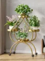 Modern gold iron plant stand multi-tier flower shelf living room potted plant holder - Thickened 4 Pots with Wheels / Upgraded Bronze
