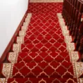 Red European style stair tread mat, non-slip carpet rug for wooden stairs home decor. - 24x65cm / Burgundy