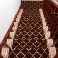 Brown European style stair treads non-slip carpet mat for wooden stairs home use - 24x65cm / Coffee