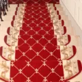 European style red stair treads non slip carpet mats self adhesive home decor step rugs - 24x65cm / Burgundy